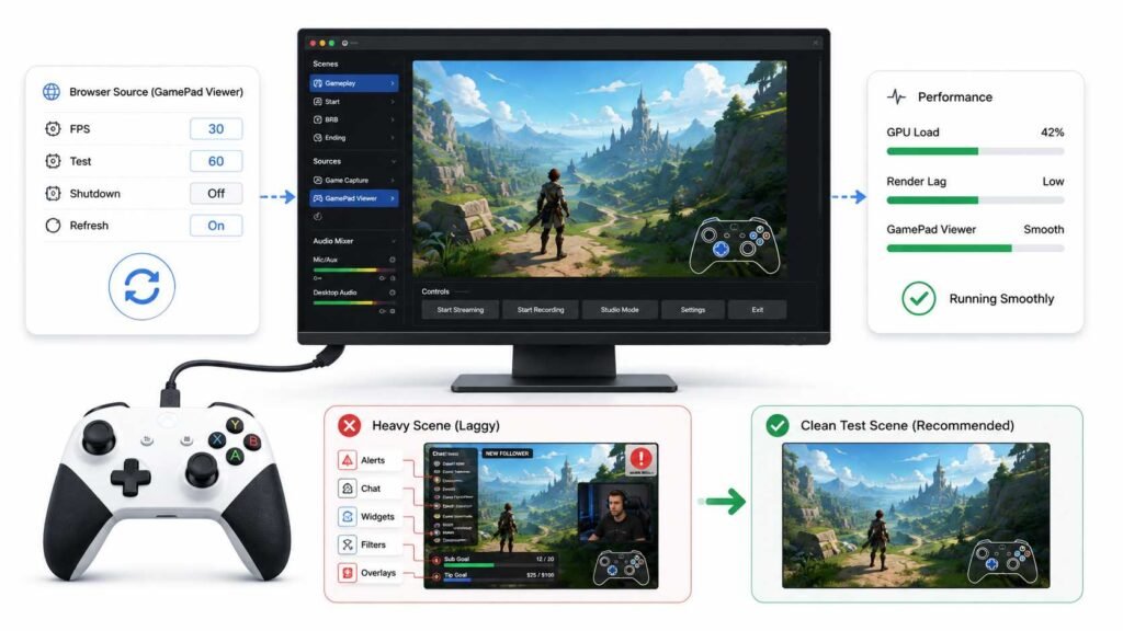 Fix GamePad Viewer Lag In OBS Studio